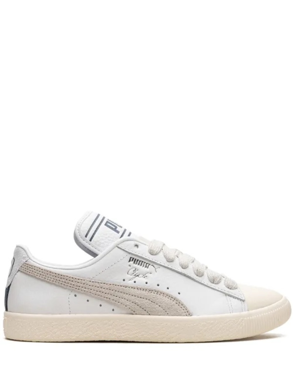 Puma White Leather Sneaker with Beige Suede Formstripe